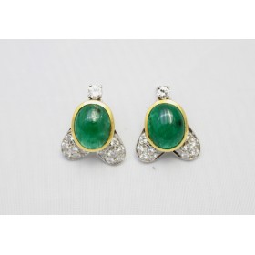 Emerald and Diamond Earrings