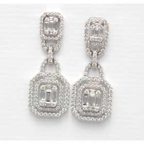 Diamond Cluster Drop Earrings