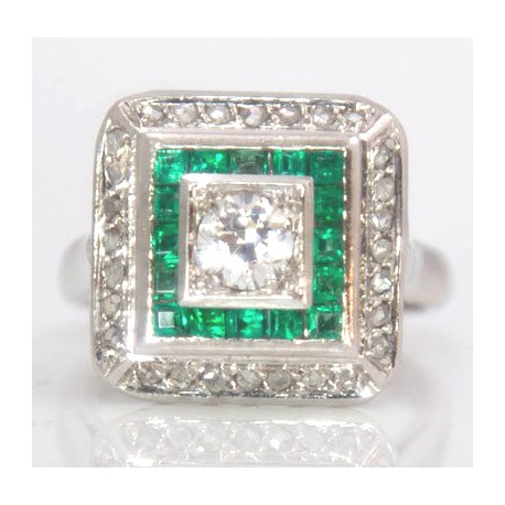 Emerald and Diamond Dress Ring