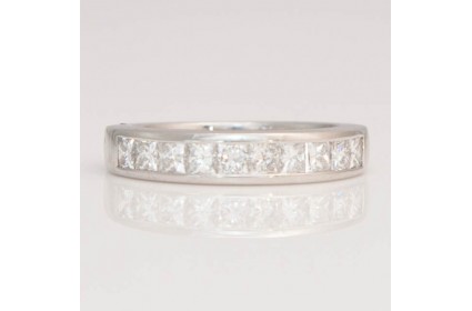 Princess Cut Diamond Half Eternity Ring