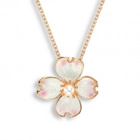 Rose Gold Plated Flower Enamel Pendant