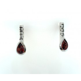 Garnet and Diamond earrings 9ct gold