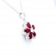 Ruby and diamond flower pendant
