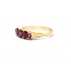 Garnet set carved hoop ring