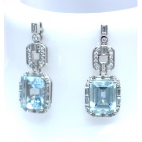 Aquamarine and diamond earrings