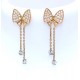 Diamond bow drop earrings