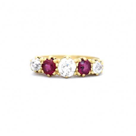 Ruby and diamond ring