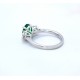 Emerald and diamond three stone ring