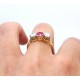 Ruby and diamond three stone ring