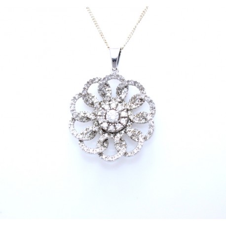 Large diamond flower shape pendant