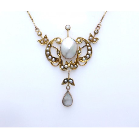 Edwardian Mabe pearl necklace