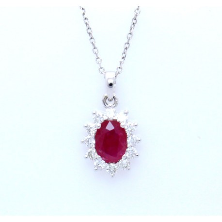 Ruby and diamond pendant
