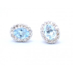 Aquamarine and diamond earrings