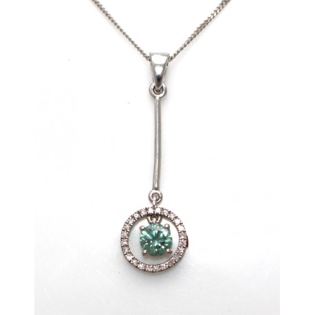Blue diamond drop pendant