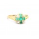 Antique Emerald and diamond cluster ring