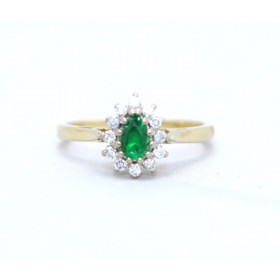 Emerald and diamond cluster