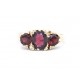 Garnet three stone ring