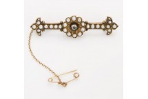 Pearl Flower Bar Brooch
