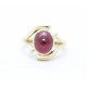 Gold set garnet ring