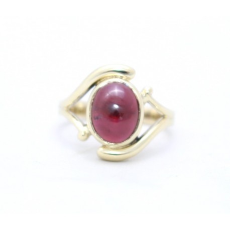 Gold set garnet ring