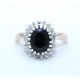 Sapphire and diamond cluster ring