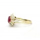 Ruby and diamond cluster ring