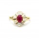 Ruby and diamond cluster ring