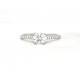 Diamond solitaire with diamond shoulders